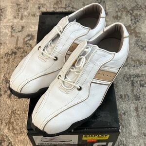 FootJoy White and Tan Retro Sneakers